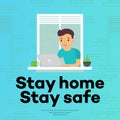 Stay home - concept illustration