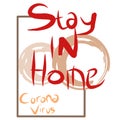 Stay at home corona virus tamplate vector