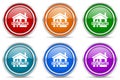 Stay home, covid-19 pandemic concept silver metallic glossy icons, set of modern design buttons for web, internet and mobile