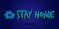 Stay Home editable text effect vector Royalty Free Stock Photo