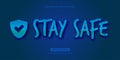 Stay Home editable text effect vector Royalty Free Stock Photo