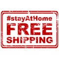 Stay at home and Free shipping rubber stamp Royalty Free Stock Photo