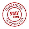 Stay Home grunge rubber stamp on white background.  Quarantine  coronavirus  grunge framed seal stamp isolated. Royalty Free Stock Photo