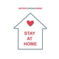 Stay at home hashtag. Stop coronavirus. Quarantine vector illustration Royalty Free Stock Photo