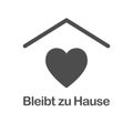 Stay Home icon in german language Bleibt zu Hause. Staying at home during a pandemic print. Home Quarantine illustration