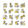 Stay at home icon set