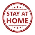 Stay at home icon in trendy grunge rubber stamp style isolated on white background Royalty Free Stock Photo