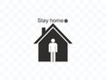 Stay home icon. Vector illustration, flat design Royalty Free Stock Photo