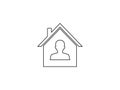 Stay home icon. Vector illustration, flat design. Royalty Free Stock Photo