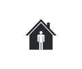 Stay home icon. Vector illustration, flat design Royalty Free Stock Photo