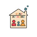 Stay at home isolated icon. Royalty Free Stock Photo