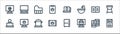 stay at home line icons. linear set. quality vector line set such as music player, work time, tablet, work, book, keyboard, tea,