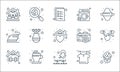 Stay at home line icons. linear set. quality vector line set such as spa and relax, gardening, exercise, tshirt, hot cup, ironing