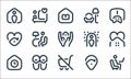 Stay at home line icons. linear set. quality vector line set such as working at home, do not, waiting, stayhome, house, stayhome,