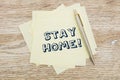 Stay home message on post-it Royalty Free Stock Photo