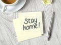 Stay home message on post-it Royalty Free Stock Photo
