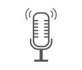 Microphone icon. Podcast radio icon on white background. Vector