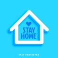 Stay home stay protected design with house symbol Royalty Free Stock Photo