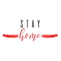 Stay home red ink watercolor icon Royalty Free Stock Photo