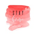 Stay home red ink watercolor icon Royalty Free Stock Photo