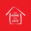 Stay home stay safe concept poster design Royalty Free Stock Photo