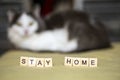 Stay home stay safe concept. Quarantine against coronavirus covid-19 in the world with a call to stay and work at home cozy. Royalty Free Stock Photo