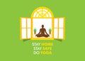 Stay home stay safe and do yoga concept design poster Royalty Free Stock Photo