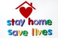 `Stay home, save lives` slogan due to Coronavirus pandemic outbreak around the world. Royalty Free Stock Photo