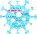 Stay Home Save Lives Word Cloud Royalty Free Stock Photo