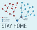 Stay home, save yourself and other people, concept banner, self isolation, world quarantine, vector illustration