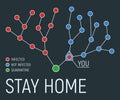 Stay home, save yourself and other people, concept banner, self isolation, world quarantine, vector illustration