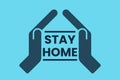 Stay at home, social distancing concept. Hands gesture form house