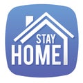 Stay home social distancing concept sign icon logo stop covid-19 vector