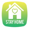 Stay home social distancing concept sign icon logo stop covid-19 vector