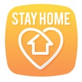 Stay home social distancing concept sign icon logo stop covid-19 vector