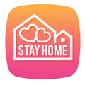 Stay home social distancing concept sign icon logo stop covid-19 vector