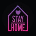 Stay home social distancing concept sign icon logo stop covid-19 vector