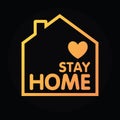 Stay home social distancing concept sign icon logo stop covid-19 vector