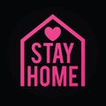 Stay home social distancing concept sign icon logo stop covid-19 vector