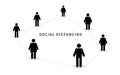 Social distancing icon. Keep the 2 meter distance. Avoid crowds. Coronovirus epidemic protective. Vector Royalty Free Stock Photo