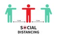 Social distancing icon. Keep the 2 meter distance. Avoid crowds. Coronovirus epidemic protective. Vector Royalty Free Stock Photo