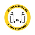 Social distancing. Keep the 2 meter distance. Coronovirus epidemic protective. Vector