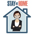 Stay at Home social media banner, Self-quarantine, coronavirus prevention. Vector