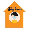 Stay home social media campaign and coronavirus prevention. Stay Safe Communication concept. Health care concept. Self