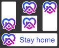 Stay home social media stickers