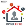 Stay Home Stay Safe, Let`s Stop COVID-19, stay home in COVID-19 coronavirus outbreak Royalty Free Stock Photo