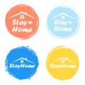 Stay home, stay safe - Lettering typography poster with text for self quarantine times. Vector illustration Royalty Free Stock Photo