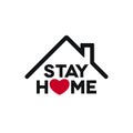 Stay Home Text with Heart Shape Royalty Free Stock Photo