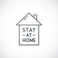 Stay home typography poster with text for self quarantine times.