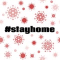 Stay home vector banner. Coronavirus quarantine illustration for social media message. Covid-19 prevention